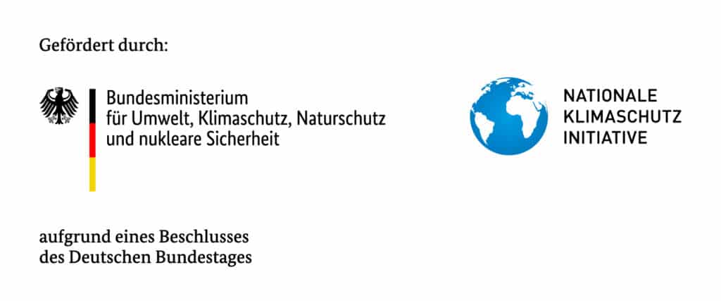Emblem der Nationalen Klimaschutzinitiative. Dieses Projekt wird vom Bundesministerium für Umwelt, Klimaschutz, Naturschutz und nukleare Sicherheit im Rahmen der Nationalen Klimaschutzinitiative (NKI) gefördert.