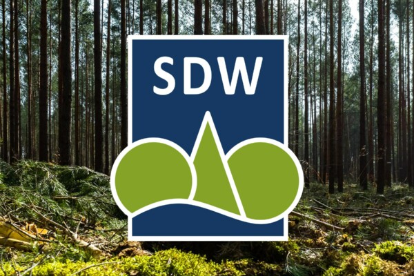 Wald mit Logo der Schutzgemeinschaft Deutscher Wald