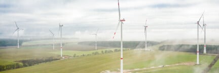 Windenergieanlagen der Berliner Stadtwerke im Windpark Albertshof