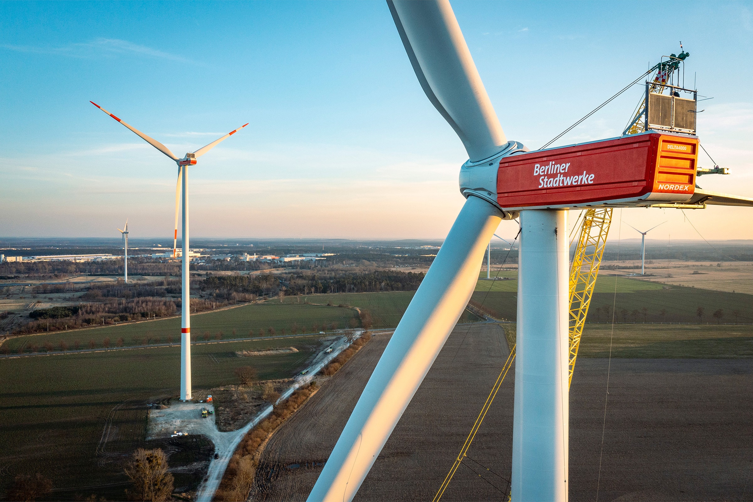 Windenergieanlage der Berliner Stadtwerke im Windpark Teltow II © Silke Reents