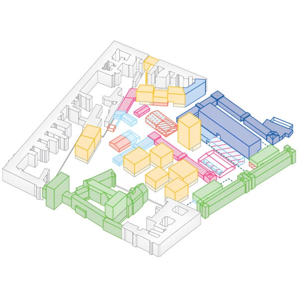 Lageplan des Quartiers Dragoner Areal im Bezirk Friedrichshain-Kreuzberg