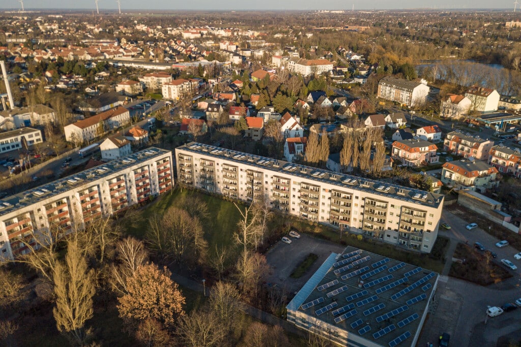 Solaranlage der Berliner Stadtwerke im Mieterstrom-Projekt Pankeviertel